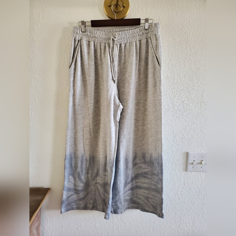 $148 Calme Johnny Was Mihu Tie Dye Wide Leg Gray Sweat Pants